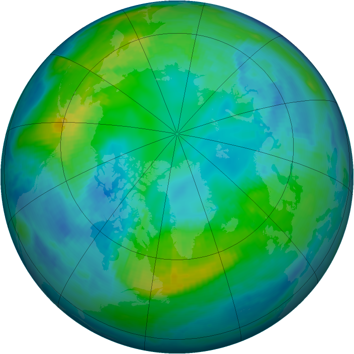 Arctic ozone map for 26 October 1998